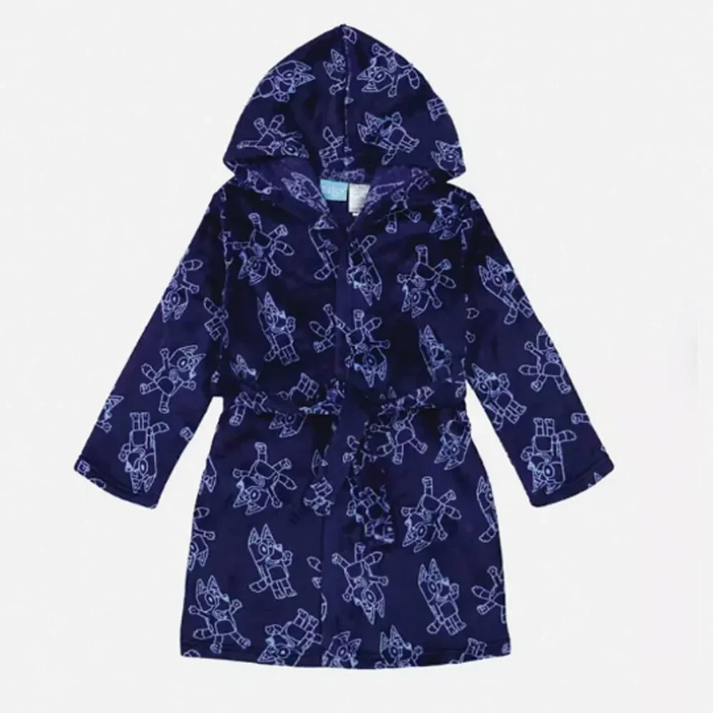 2/$20 💥🆕 Bluey Boys Super Soft Hooded Robe & Pajama 3 pc Set | Size 6 | 4808